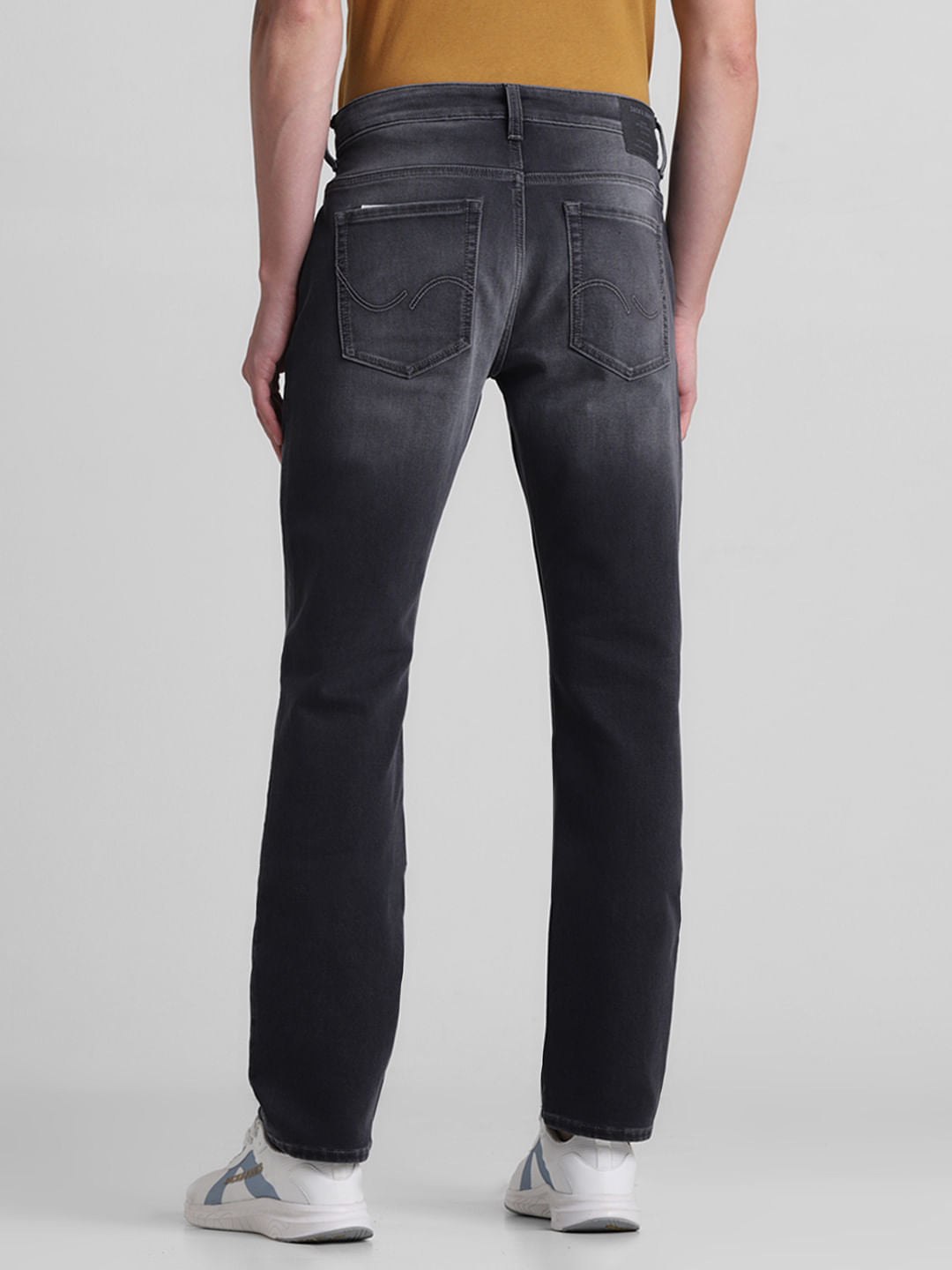 Black Mid Rise Clark Regular Fit Jeans