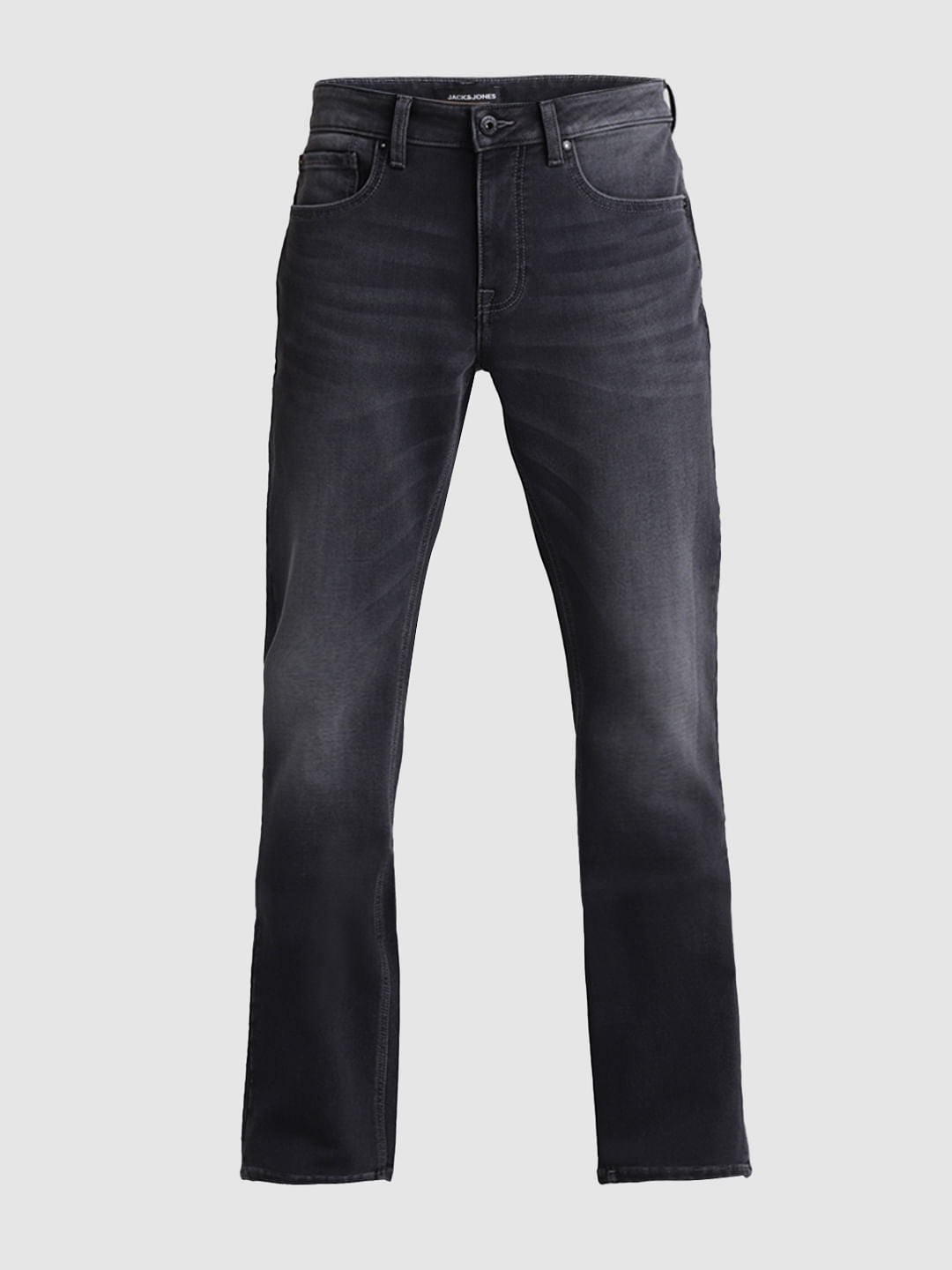 Black Mid Rise Clark Regular Fit Jeans