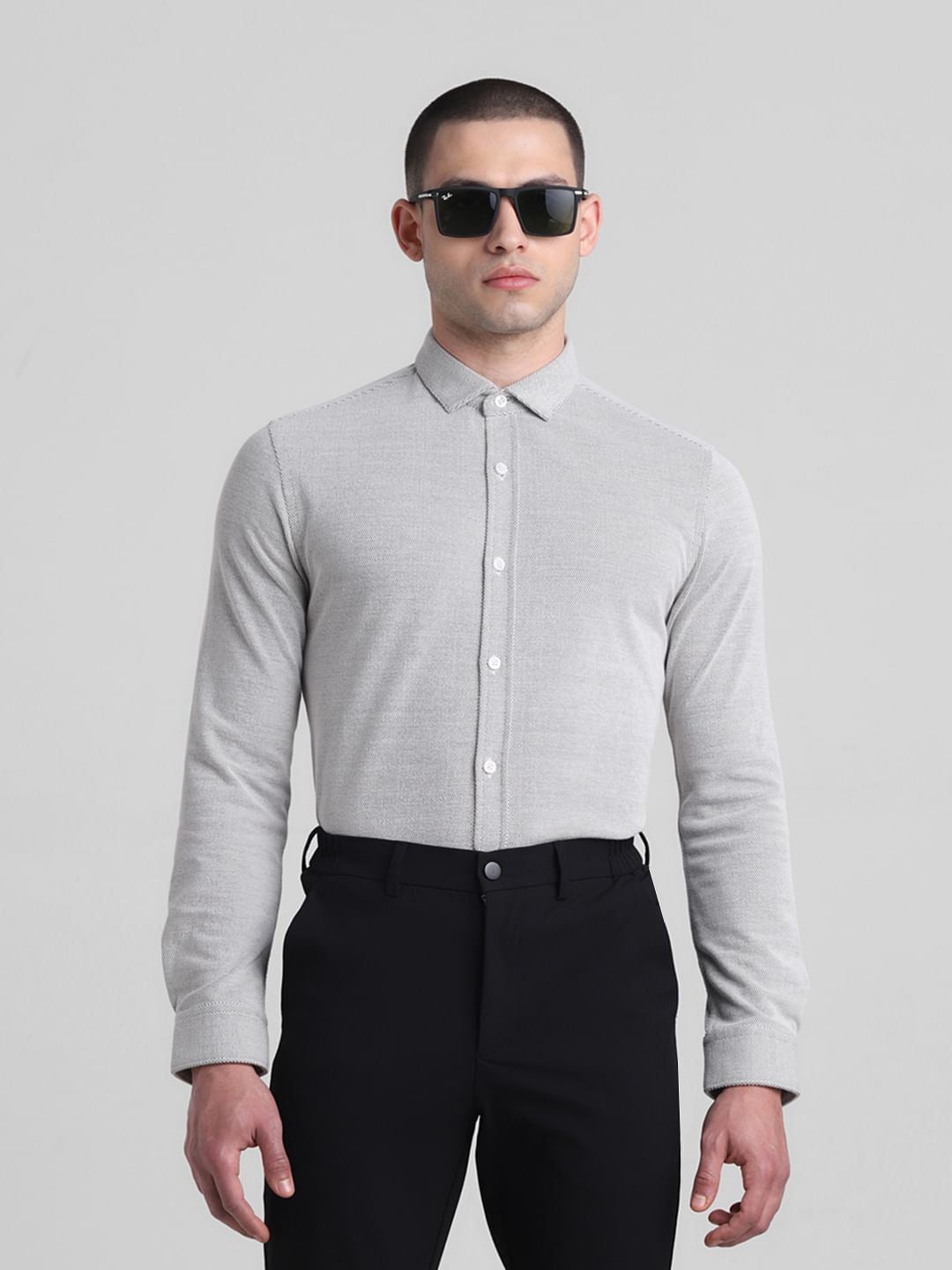 White Slim Fit Full Sleeves Shirt - XXL