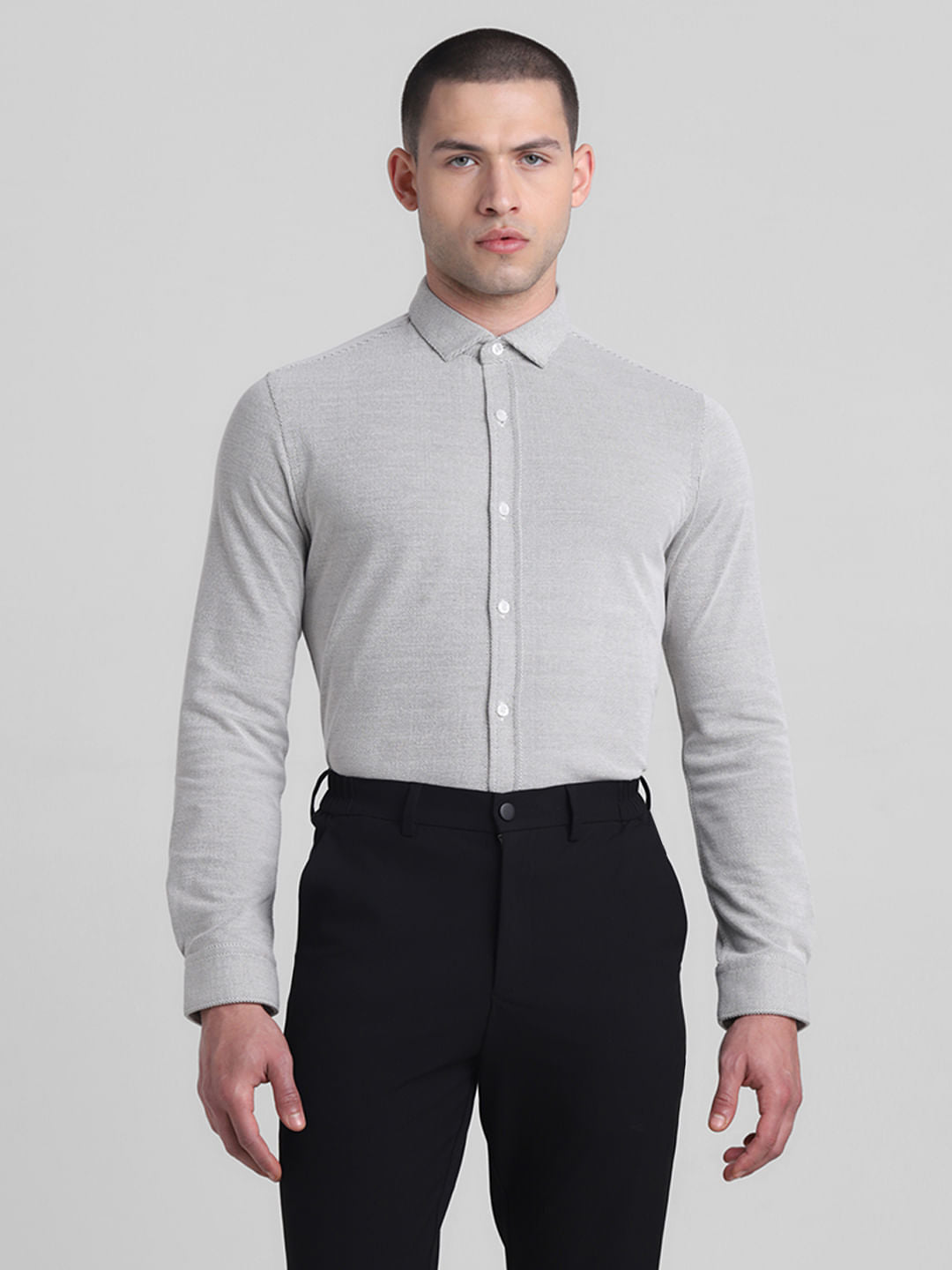 White Slim Fit Full Sleeves Shirt