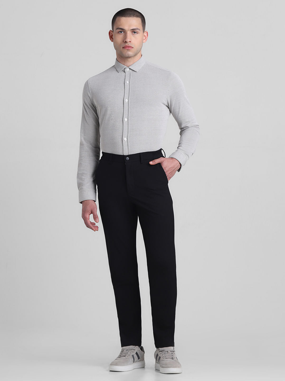White Slim Fit Full Sleeves Shirt