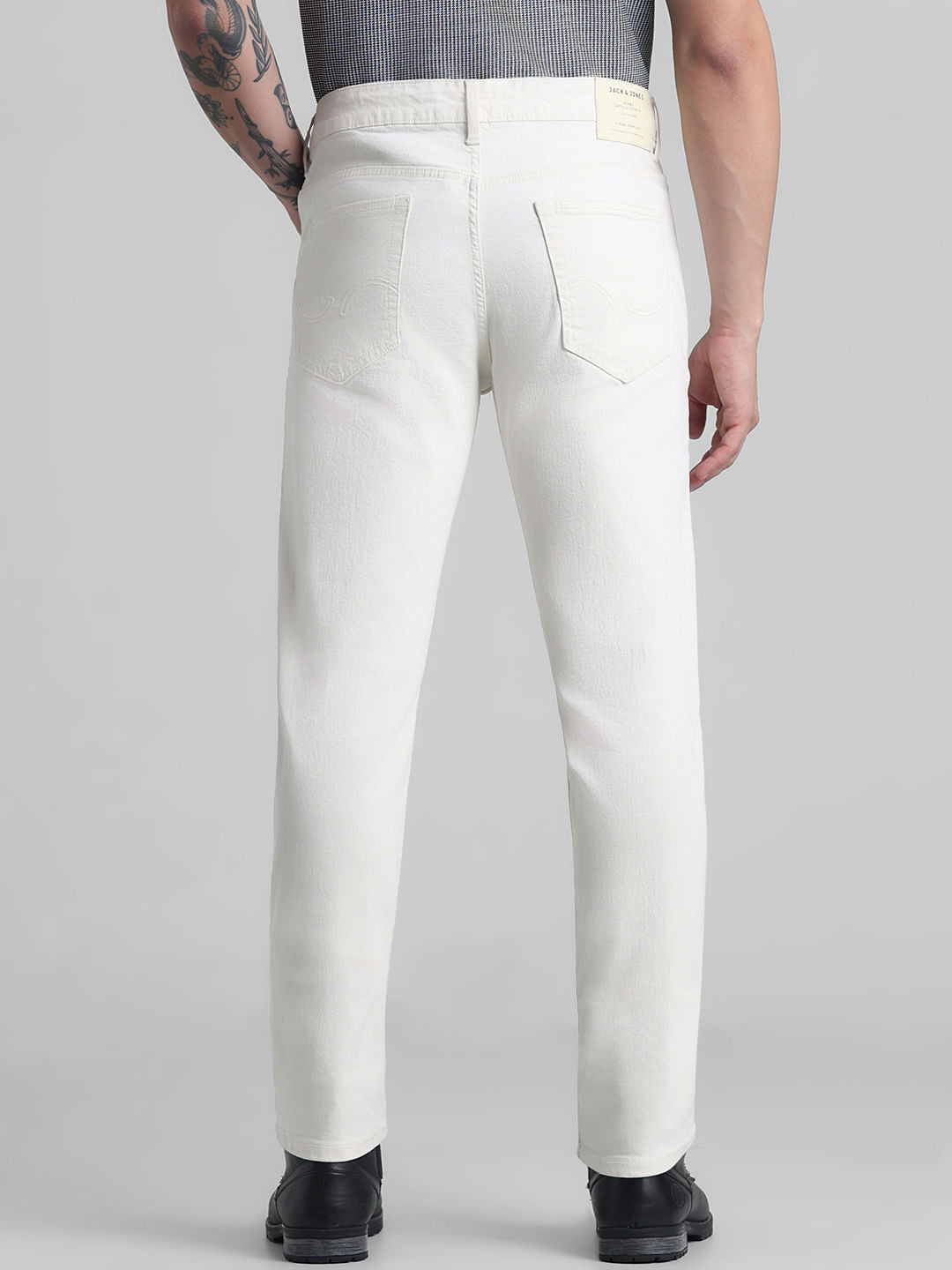 Beige Low Rise Glenn Slim Fit Jeans
