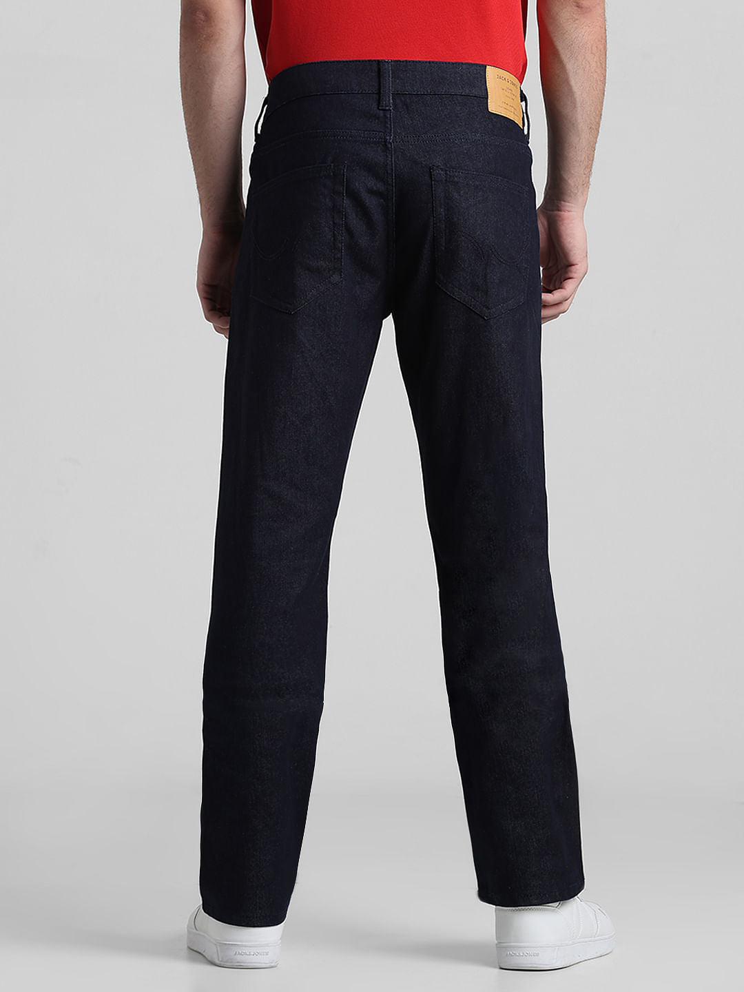 Dark Blue Mid Rise Clark Regular Fit Jeans