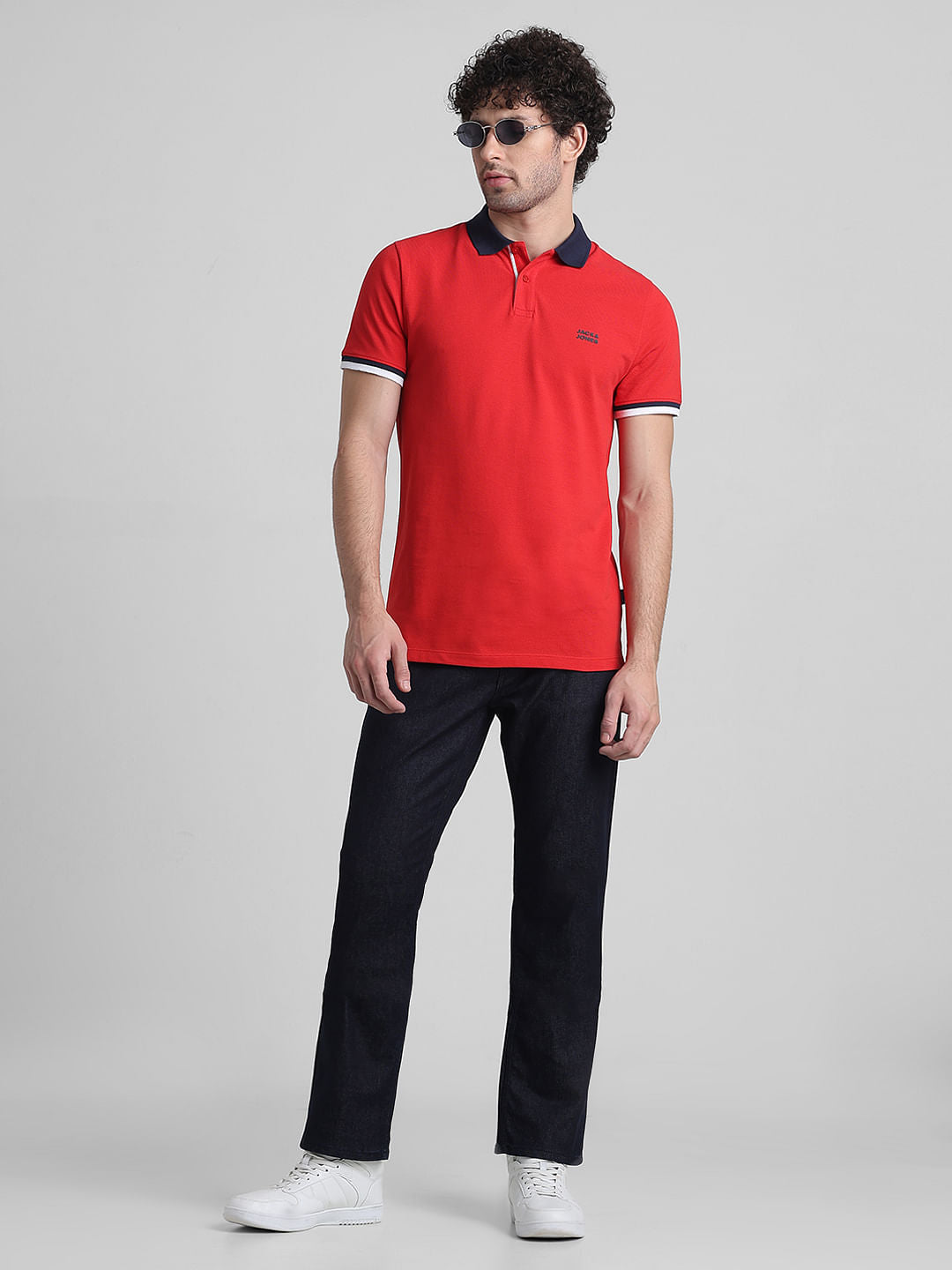 Dark Blue Mid Rise Clark Regular Fit Jeans