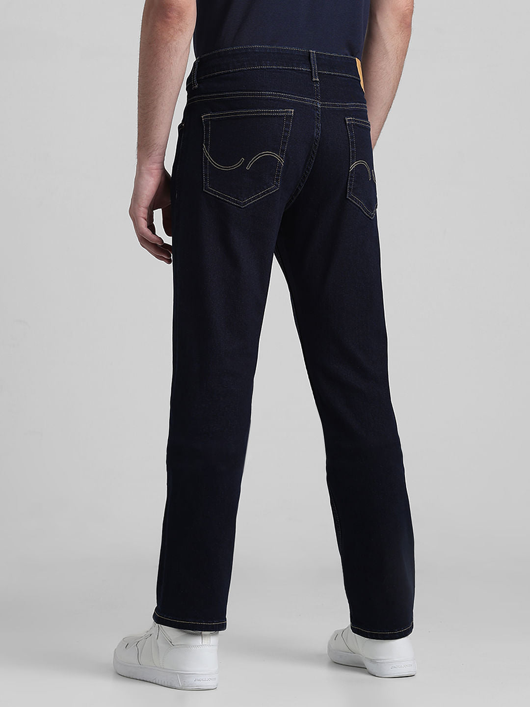 Dark Blue Mid Rise Clark Regular Fit Jeans