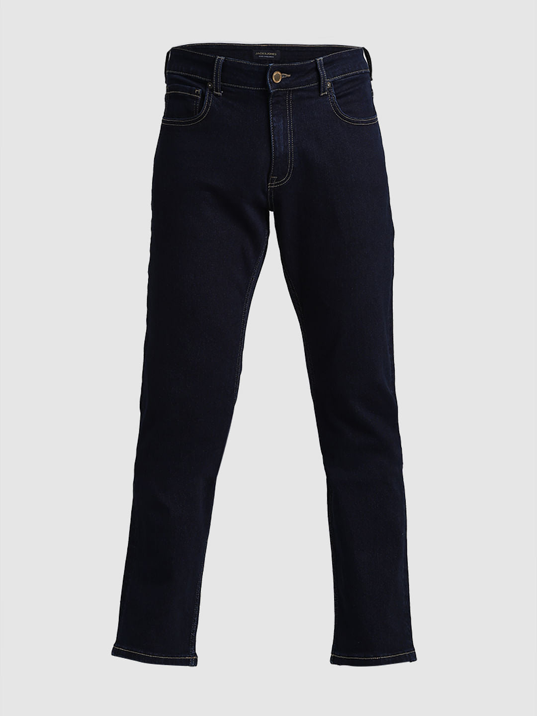 Dark Blue Mid Rise Clark Regular Fit Jeans
