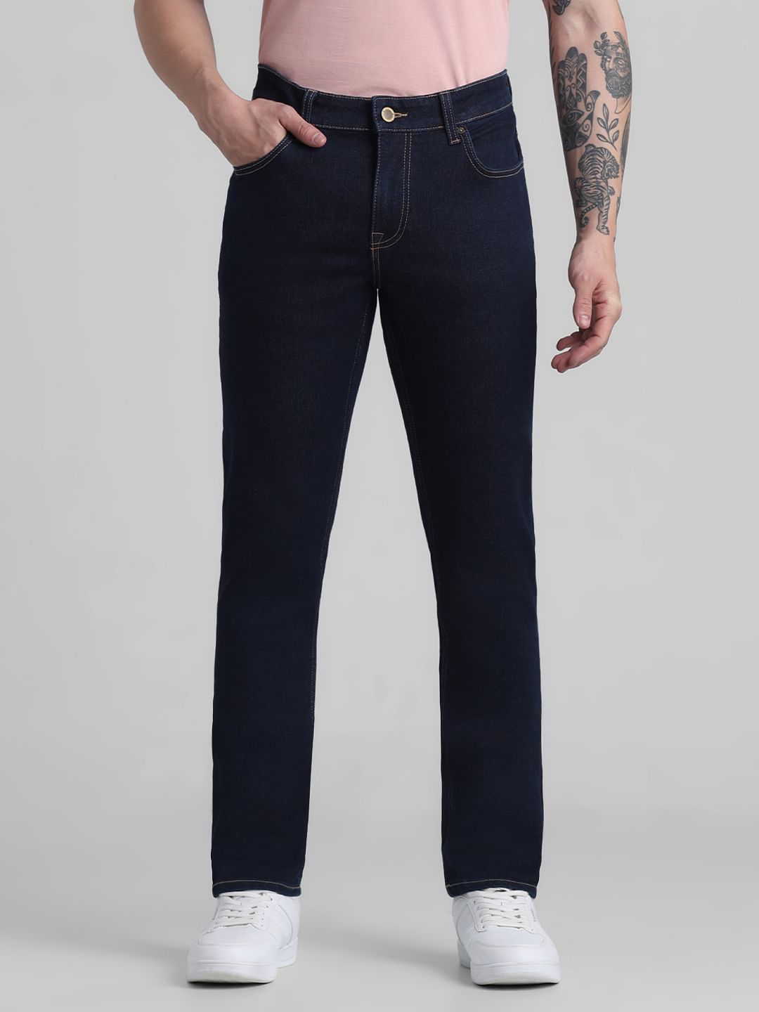 Dark Blue Low Rise Glenn Slim Fit Jeans - 28/30