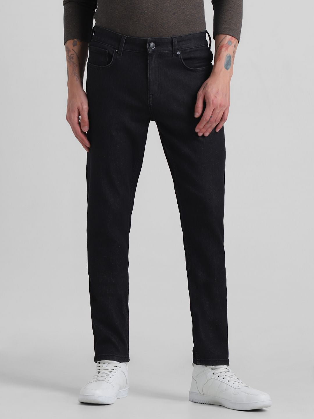 Black Low Rise Glenn Slim Fit Jeans