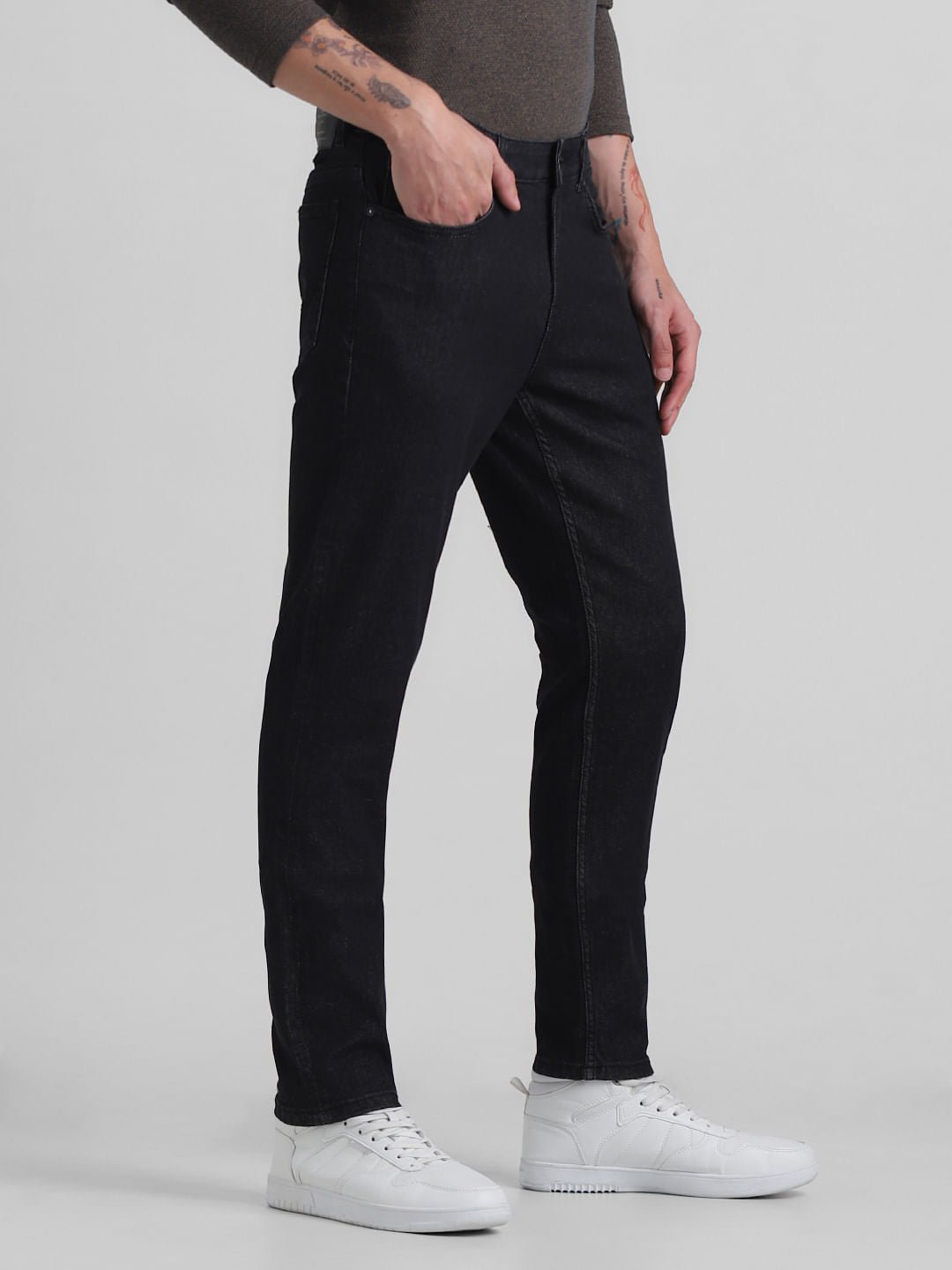 Black Low Rise Glenn Slim Fit Jeans