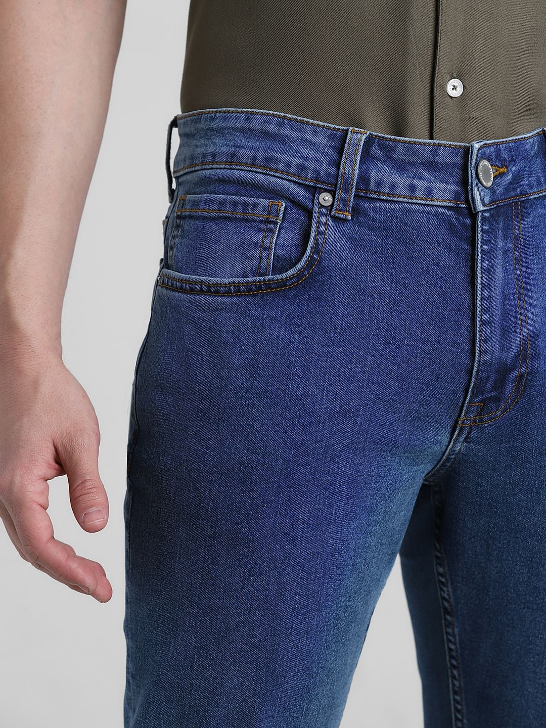 Blue Low Rise Washed Ben Skinny Jeans