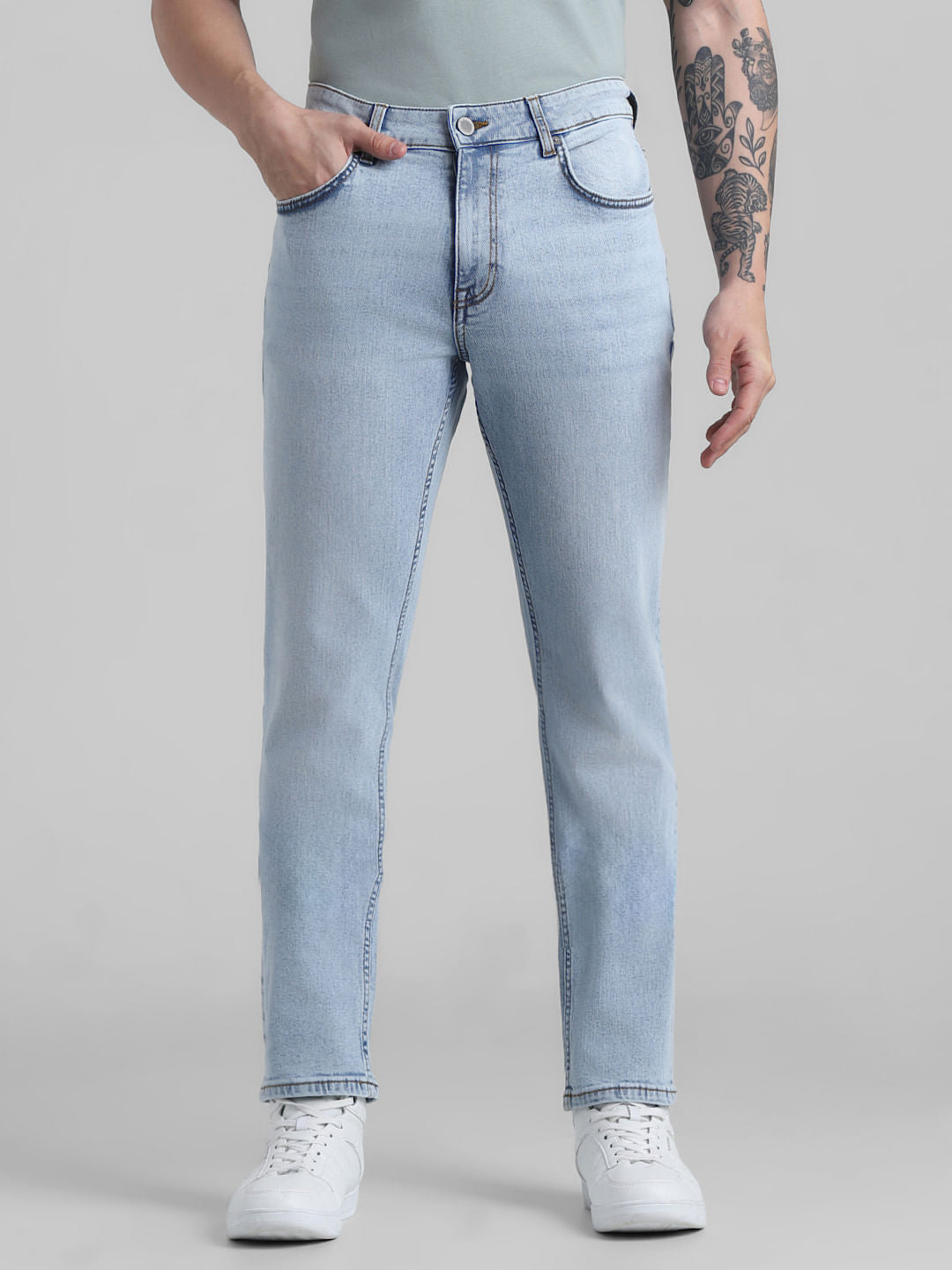 Light Blue Low Rise Washed Ben Skinny Jeans - 30/32