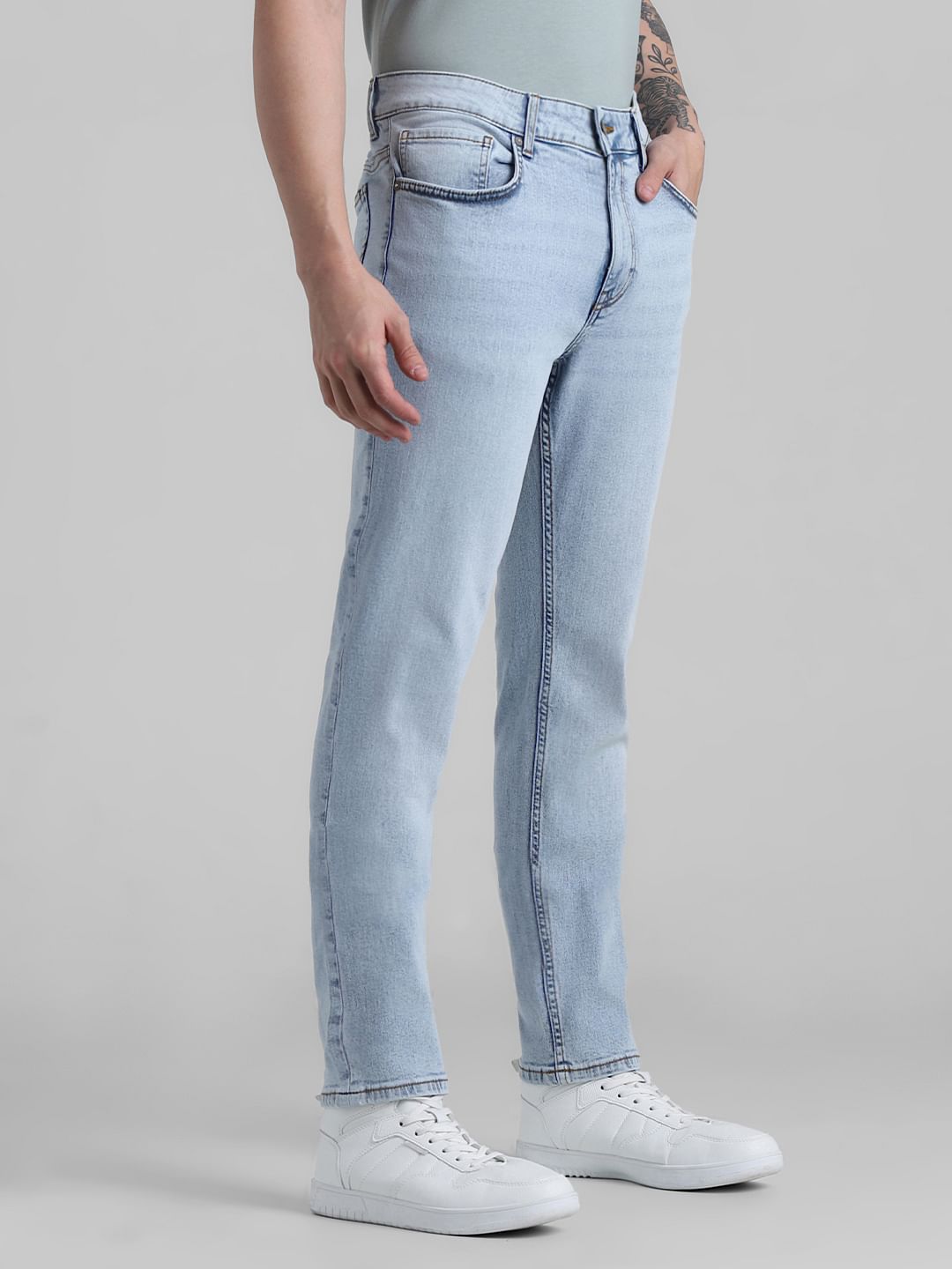 Light Blue Low Rise Washed Ben Skinny Jeans