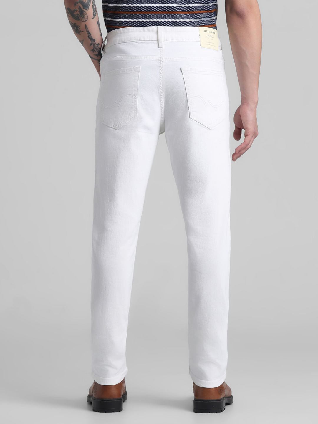 White Low Rise Glenn Slim Fit Jeans