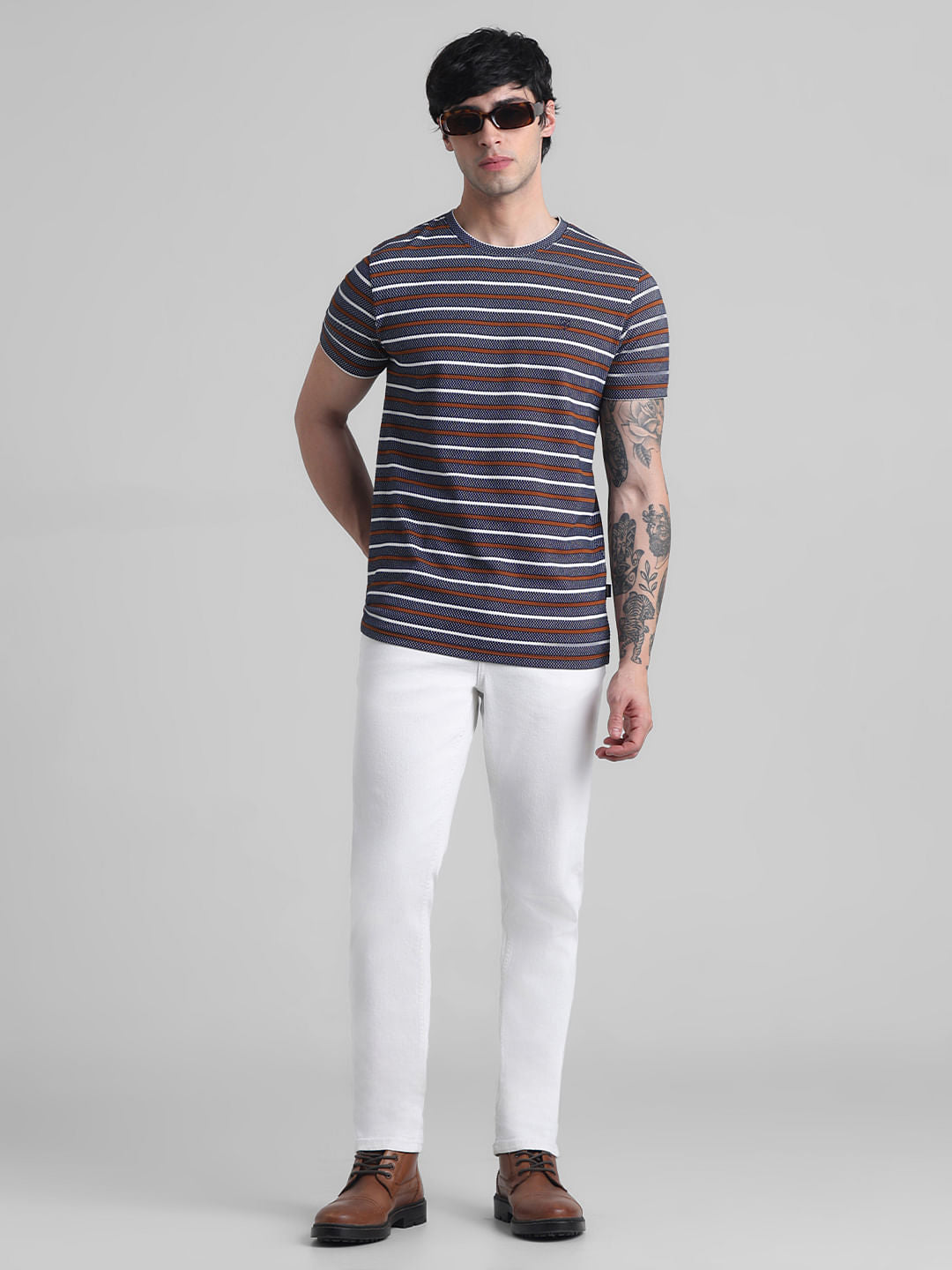 White Low Rise Glenn Slim Fit Jeans