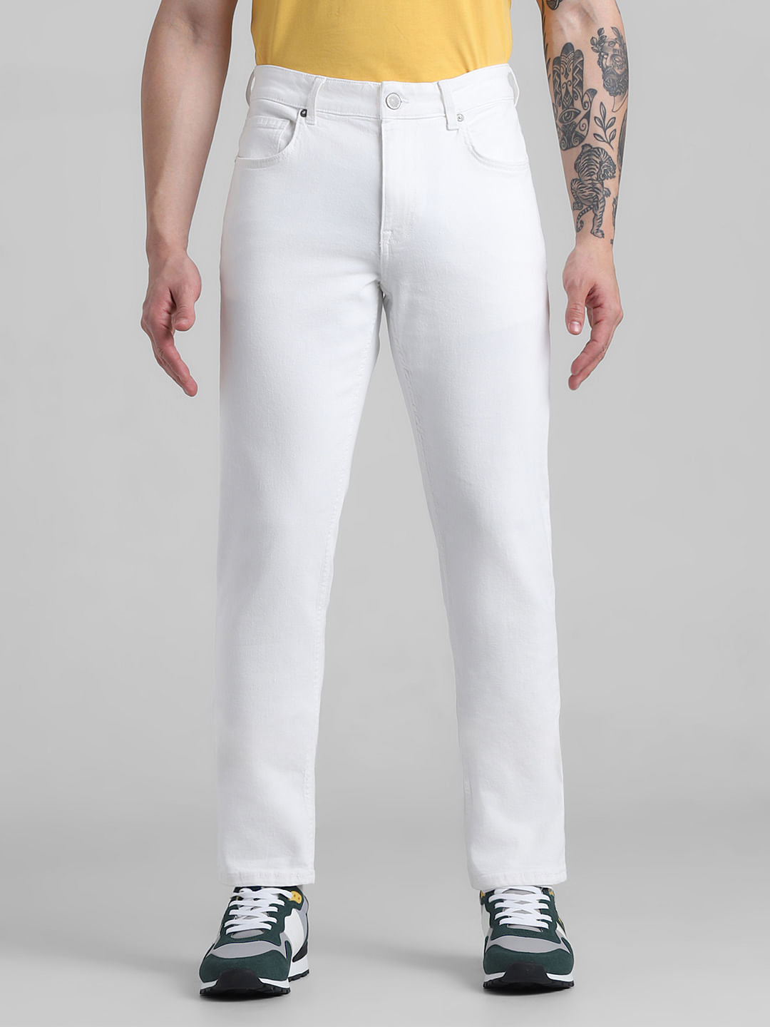 White Low Rise Ben Skinny Fit Jeans