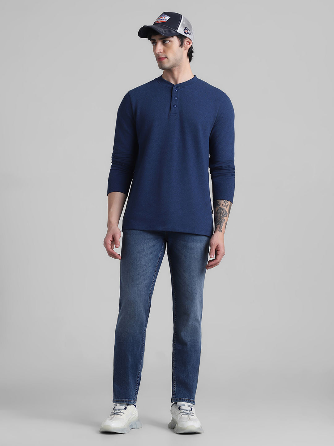 Blue Low Rise Washed Ben Skinny Jeans