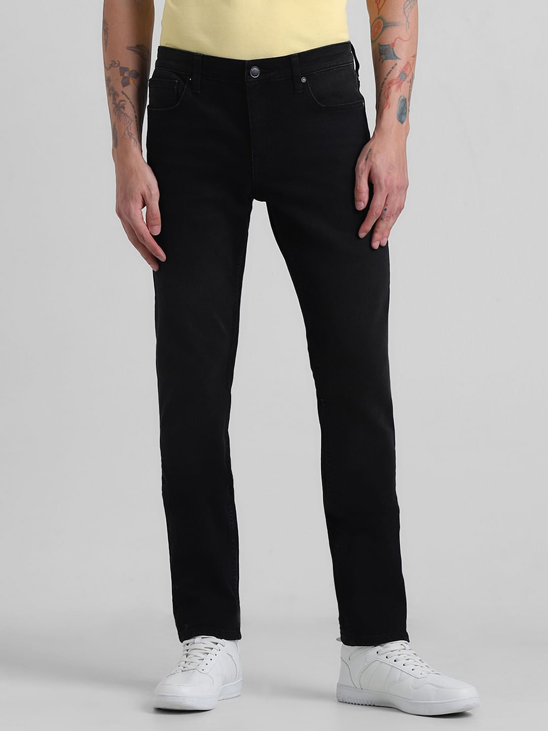 Black Low Rise Glenn Slim Fit Jeans