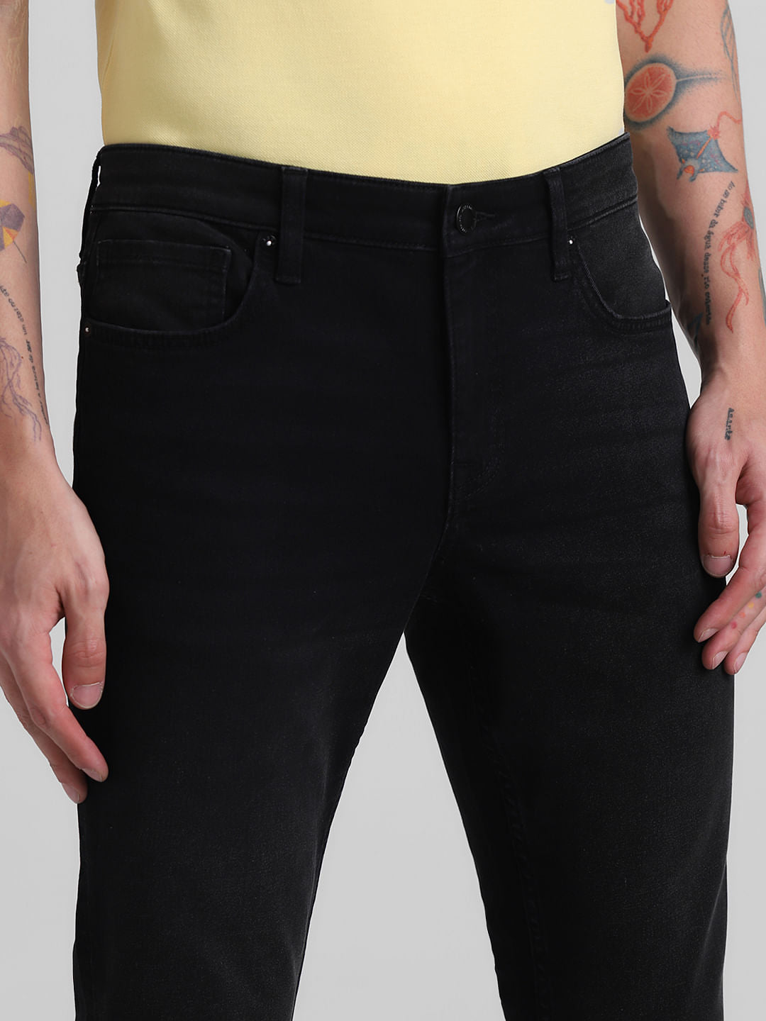 Black Low Rise Glenn Slim Fit Jeans