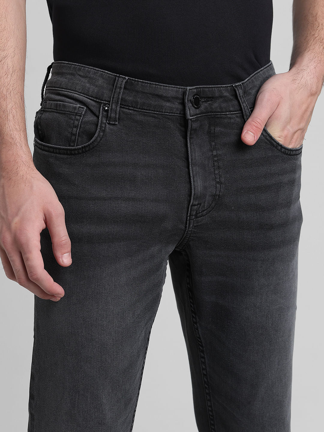 Grey Low Rise GLENN Slim Fit Jeans