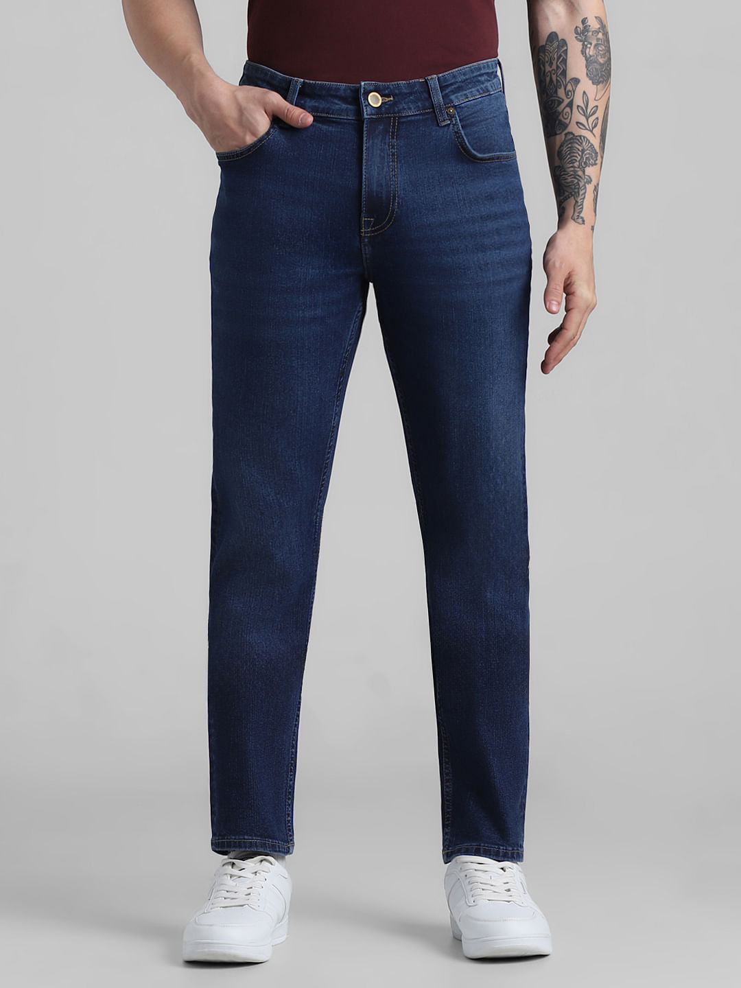 Dark Blue Low Rise Glenn Slim Fit Jeans - 28/30