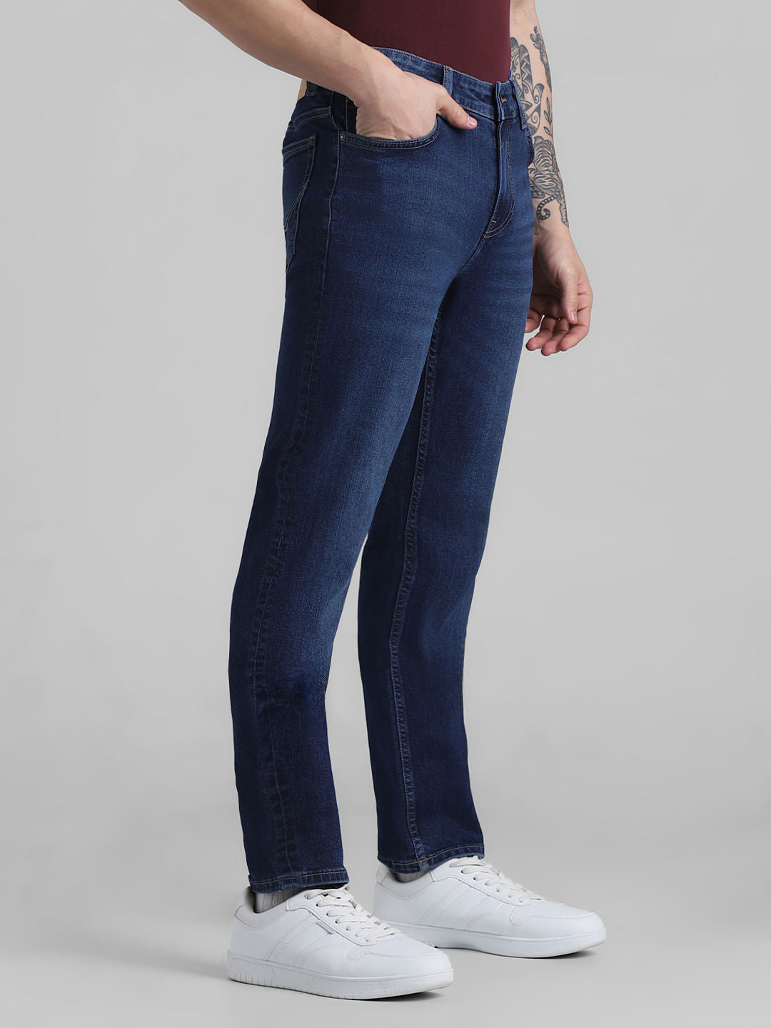 Dark Blue Low Rise Glenn Slim Fit Jeans