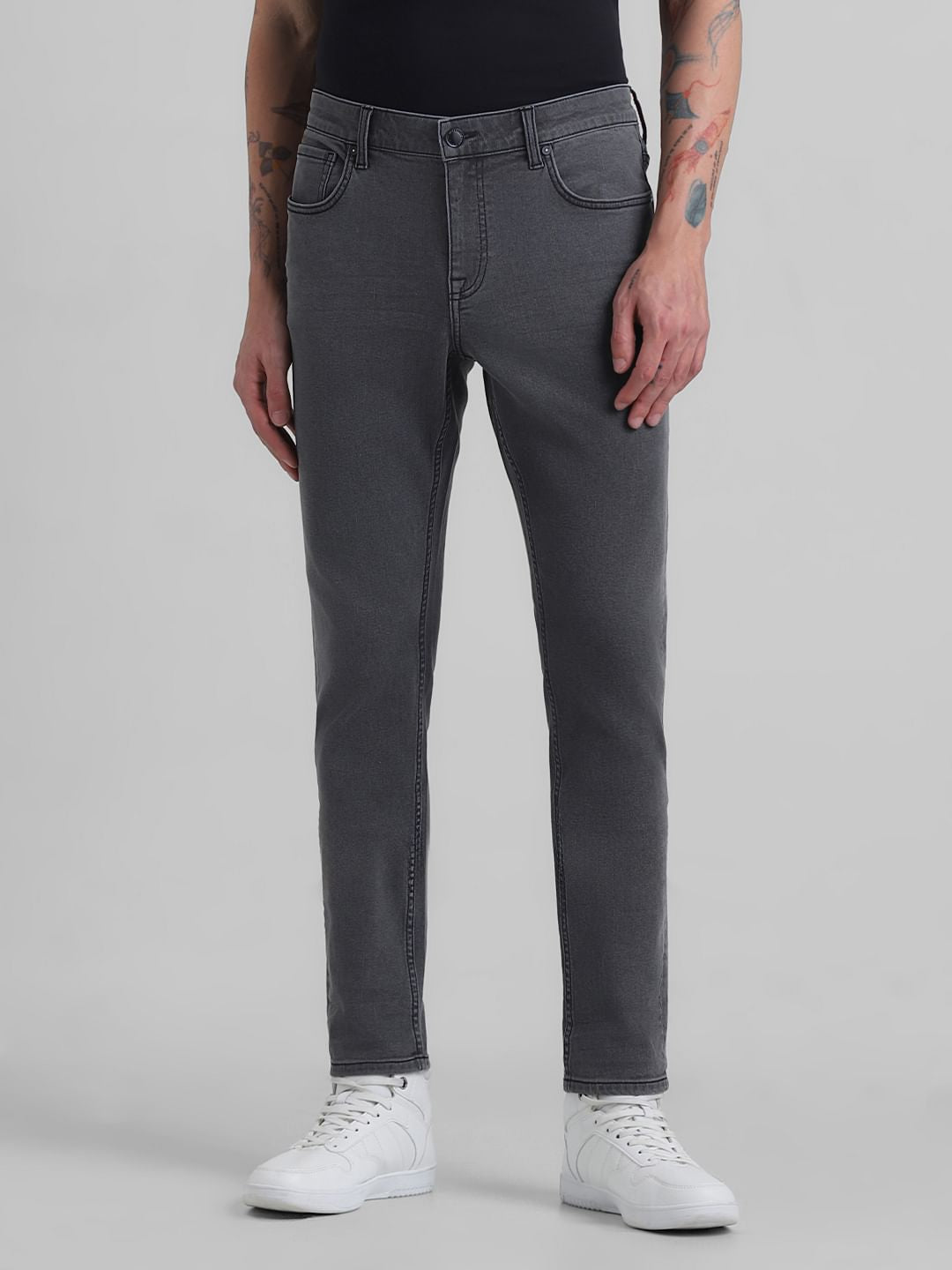 Grey Low Rise Glenn Slim Fit Jeans - 28/30