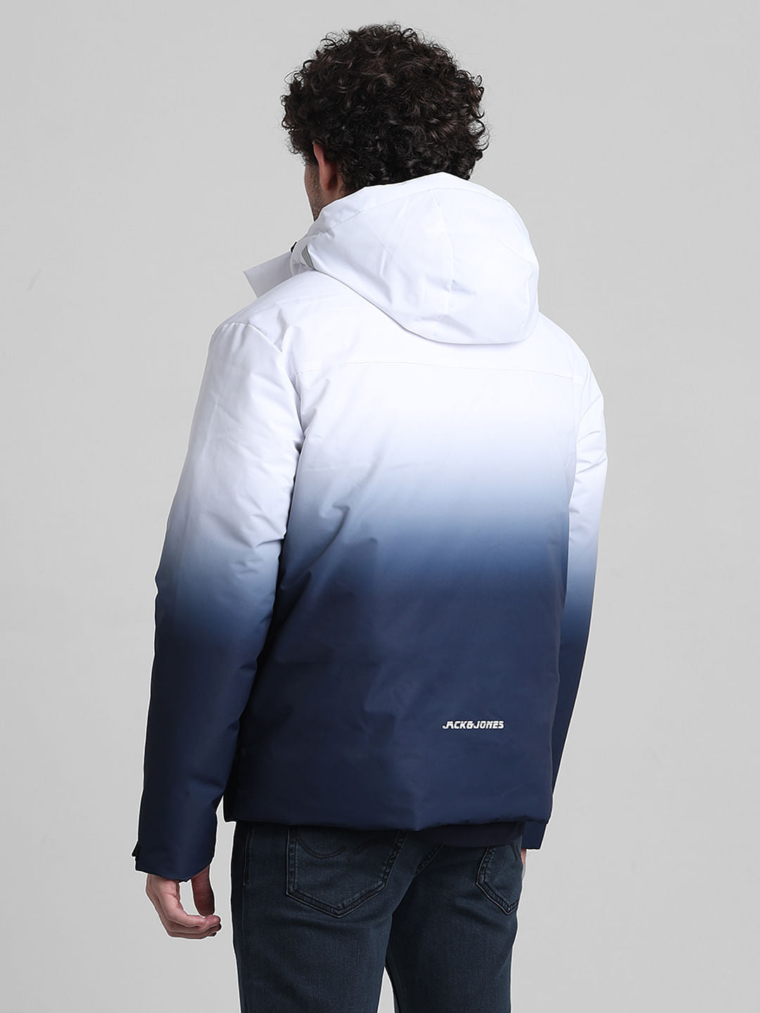White Ombre Hooded Jacket