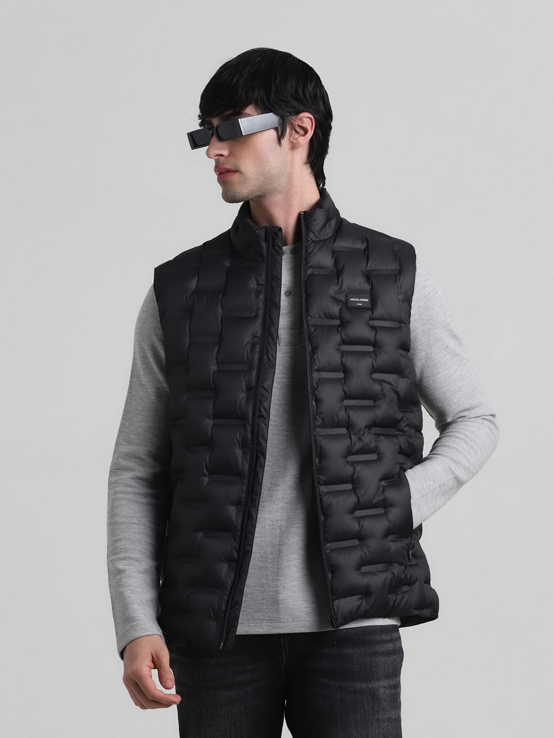 Black Puffer Vest - S