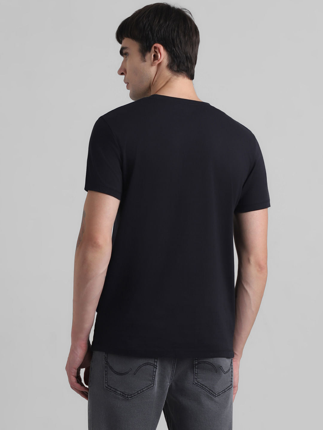 Black Logo Print Crew Neck T-shirt