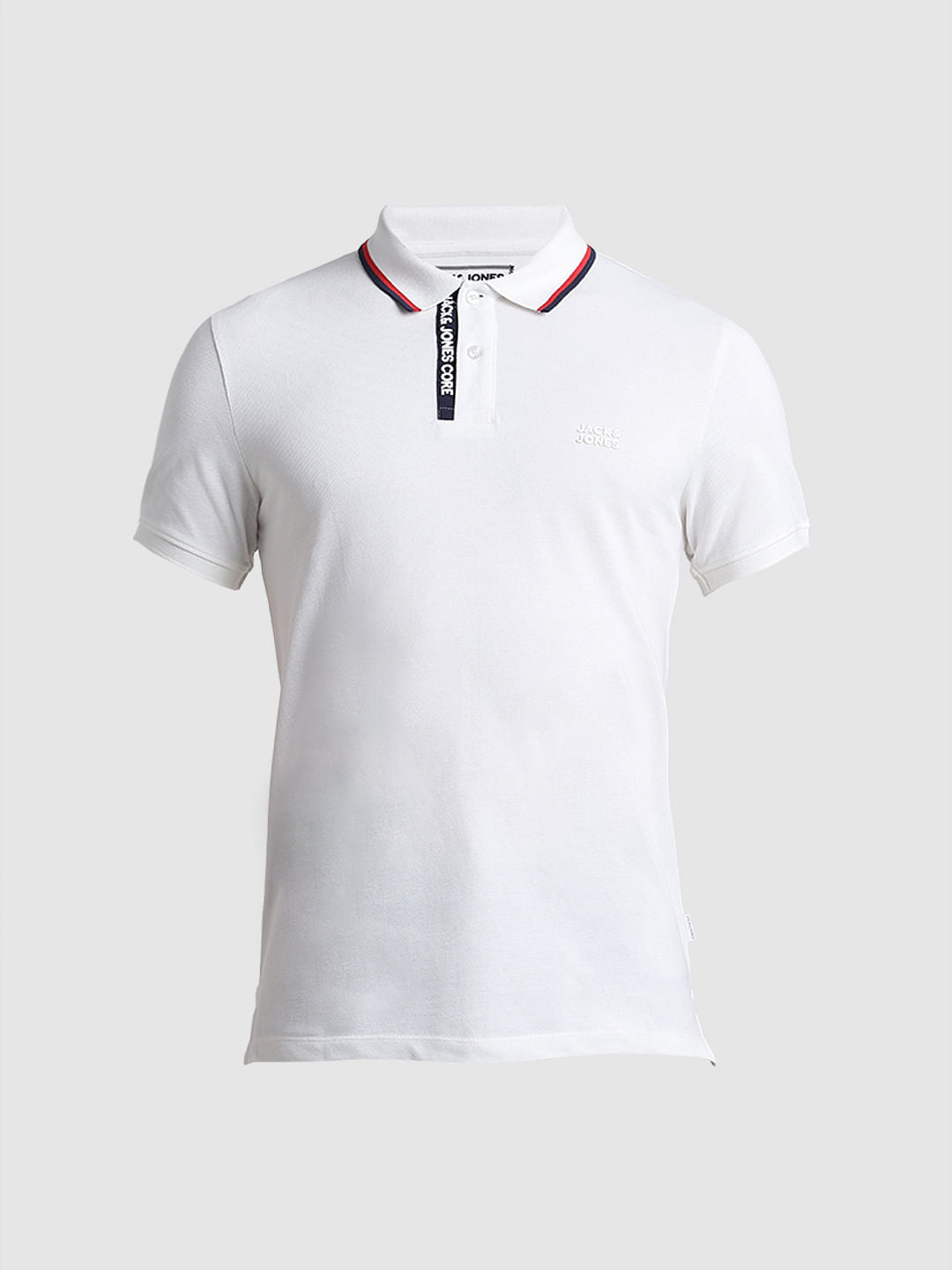 White Logo Text Detail Polo