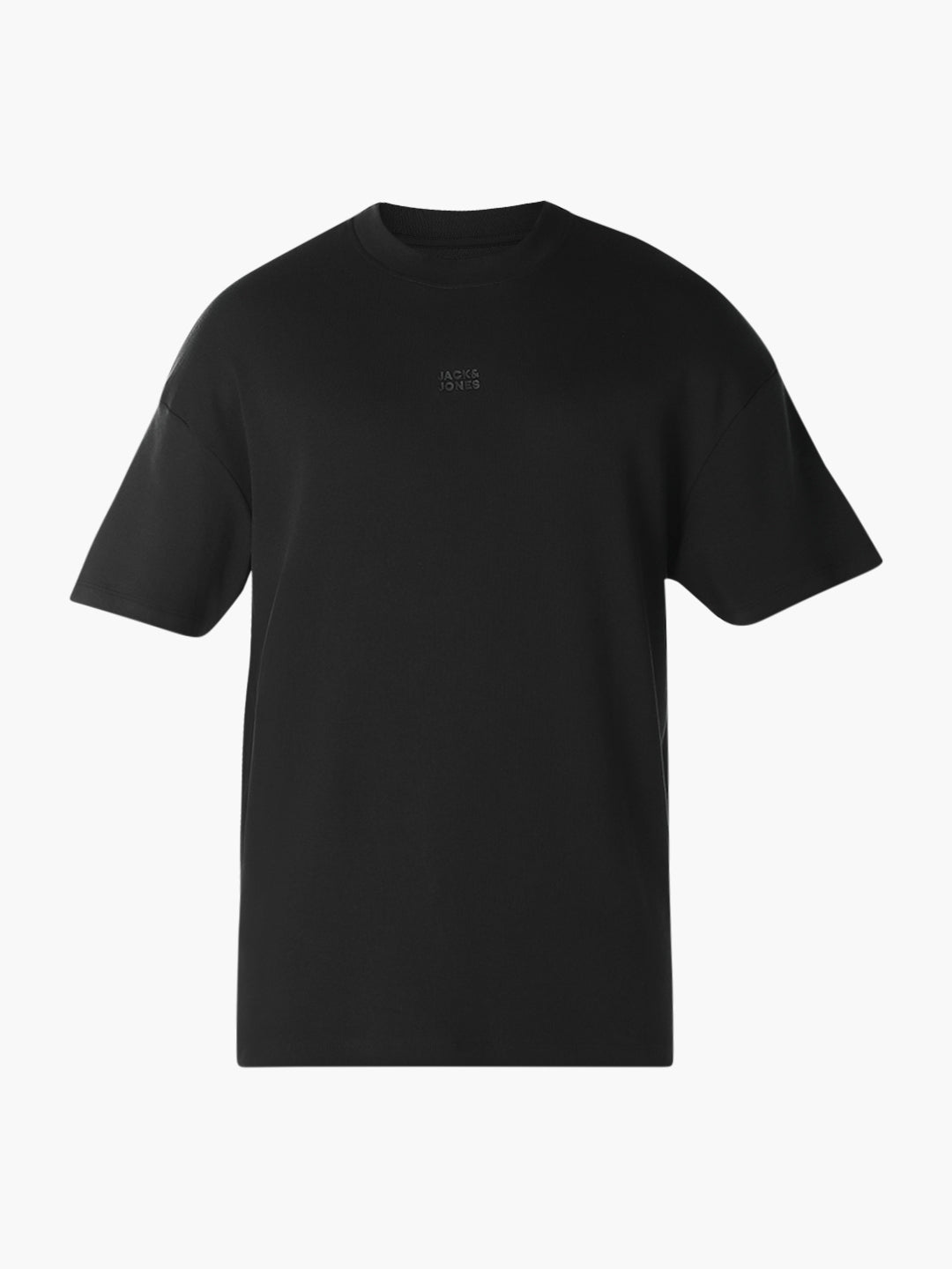 Black Logo Print Crew Neck Oversized T-shirt