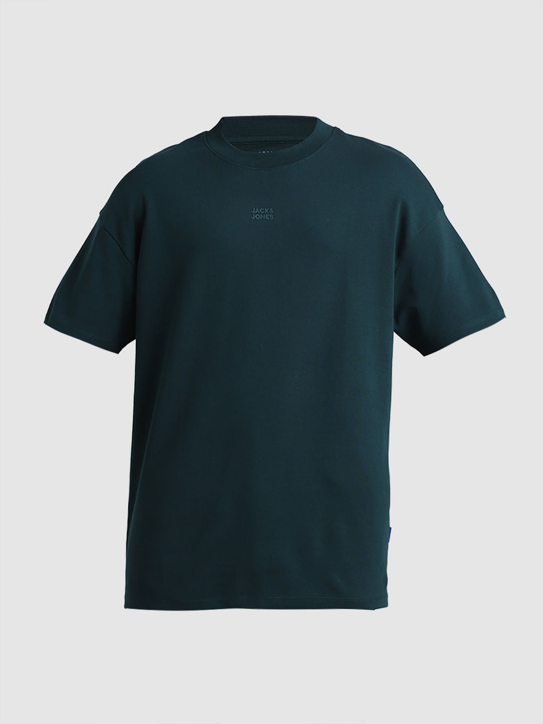 Dark Green Logo Print Oversized Crew Neck T-shirt