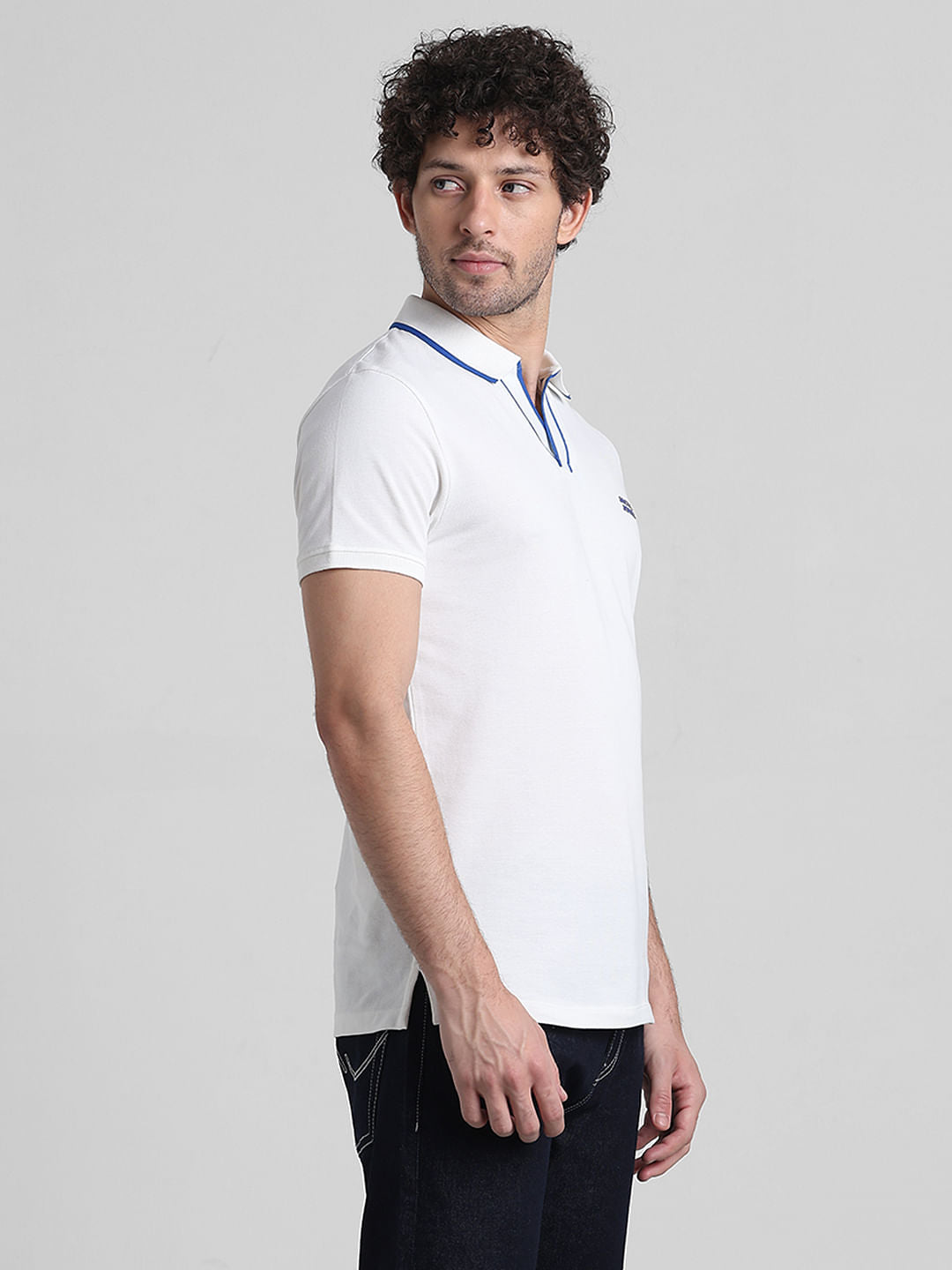 White Cotton Polo T-shirt