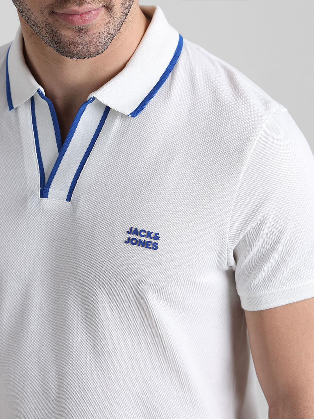 White Cotton Polo T-shirt