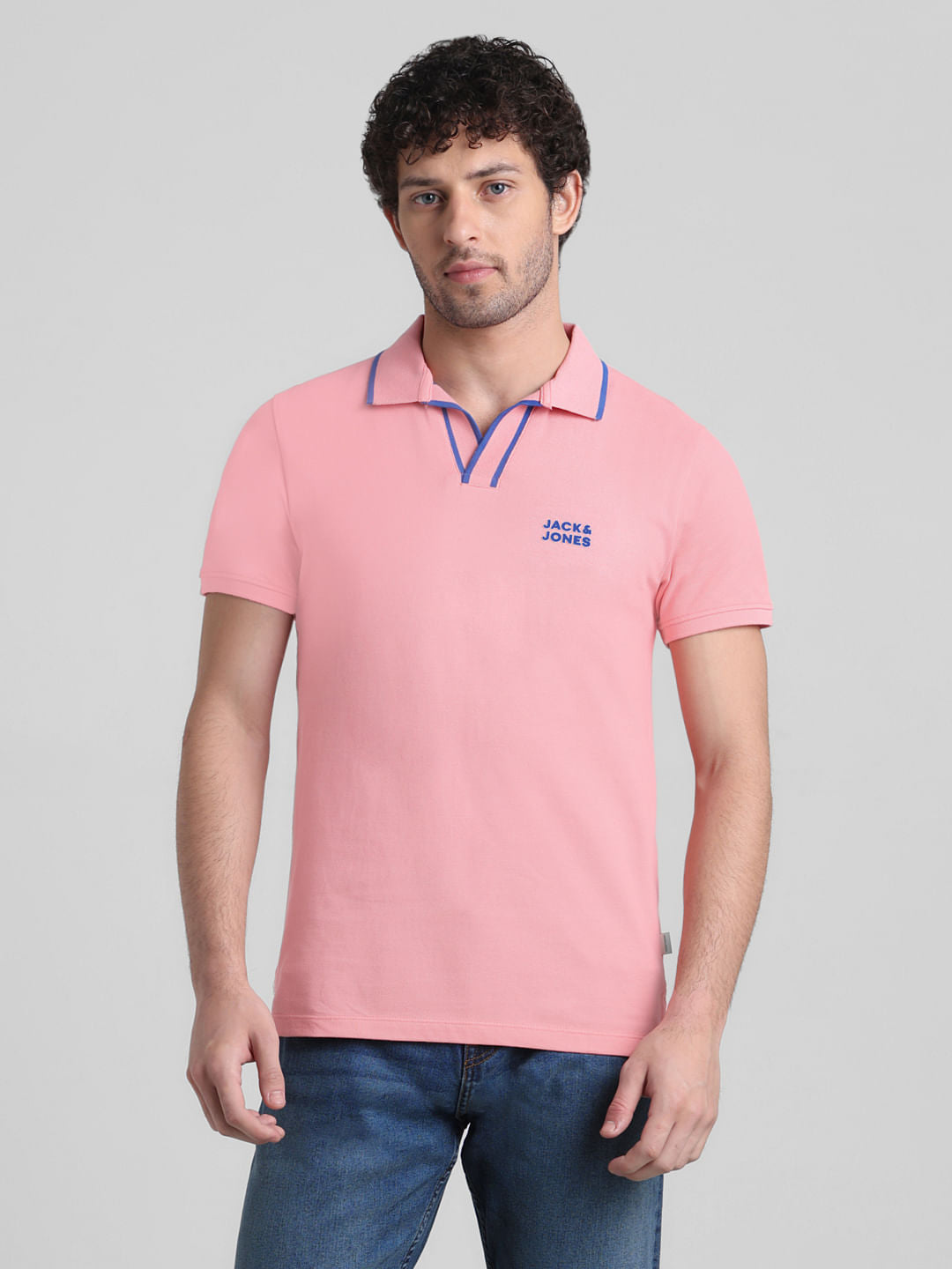 Pink Cotton Polo T-shirt
