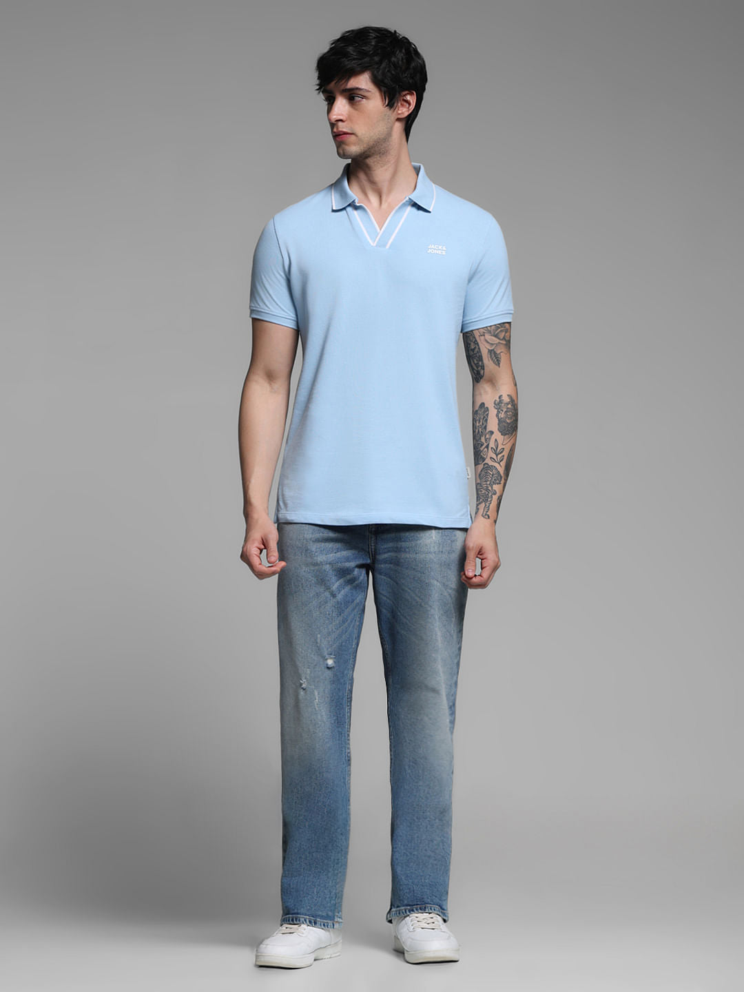 Blue Contrast Tipping Polo