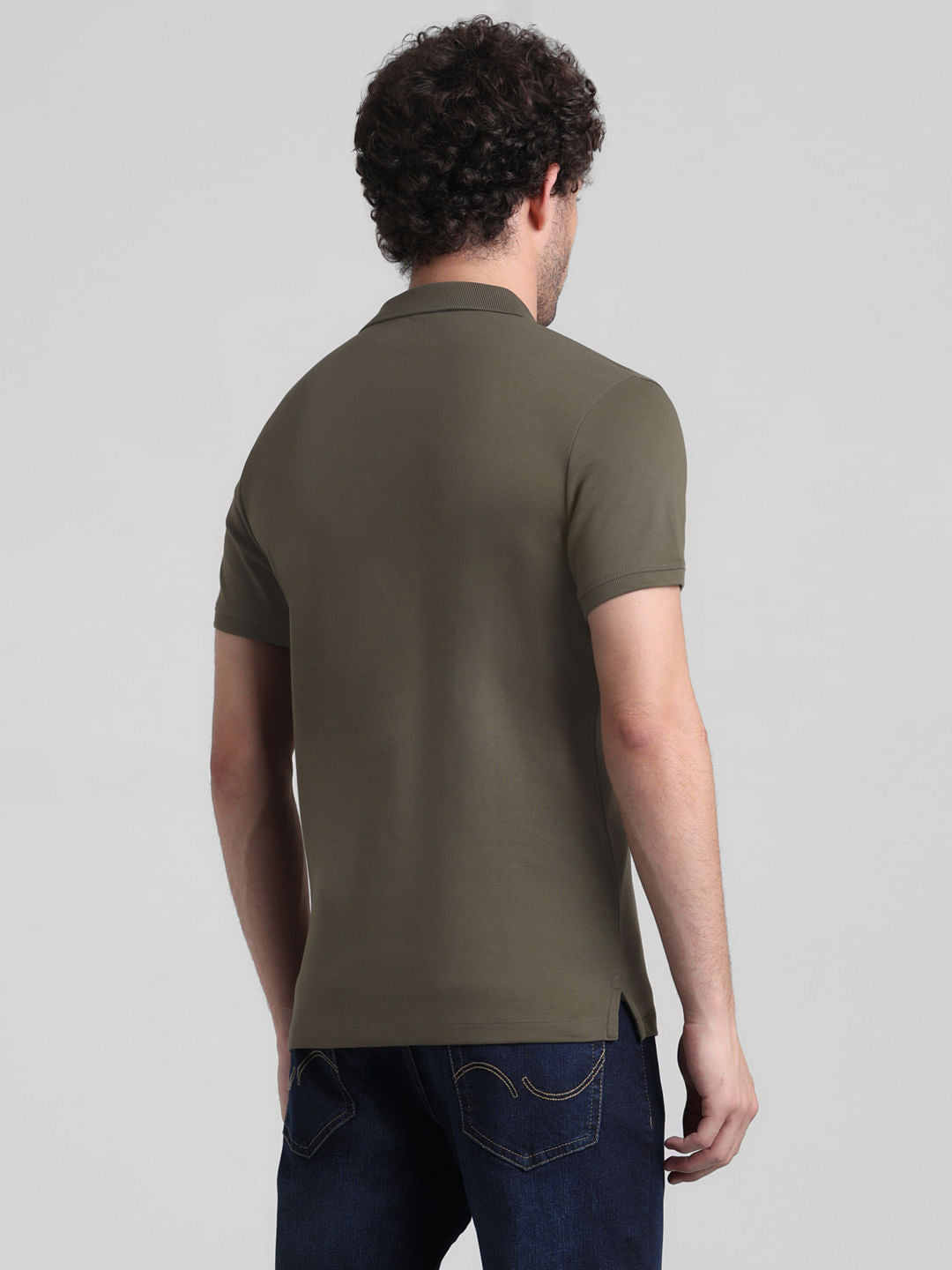 Dark Green Zipped Cotton Polo