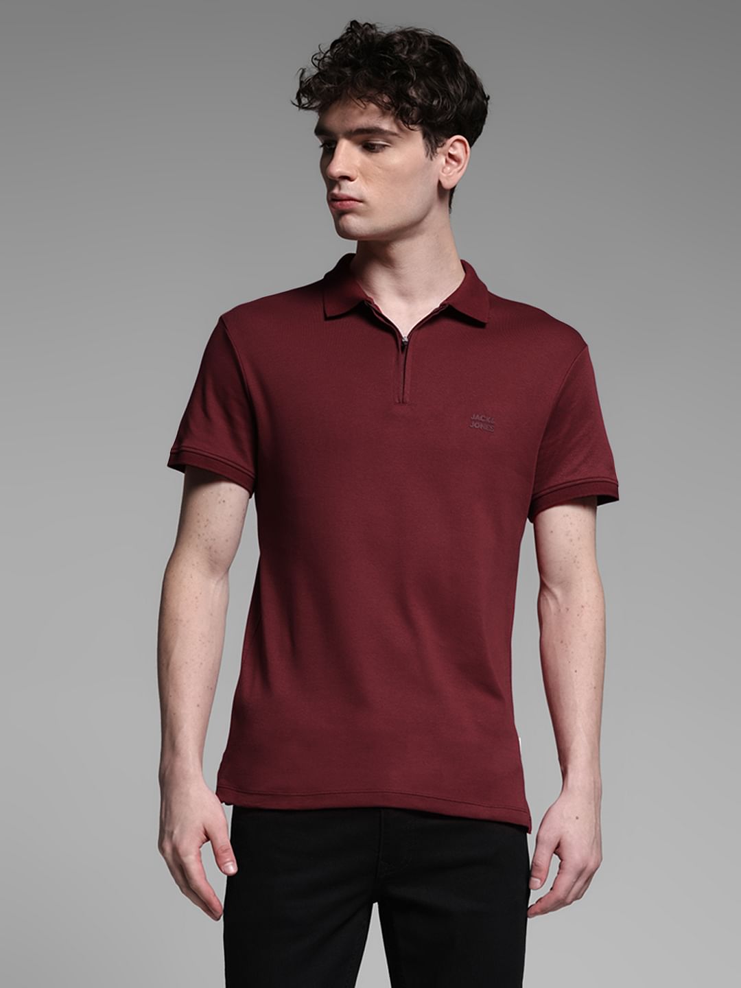 JACK7&JONES RED POLO T-SHIRT