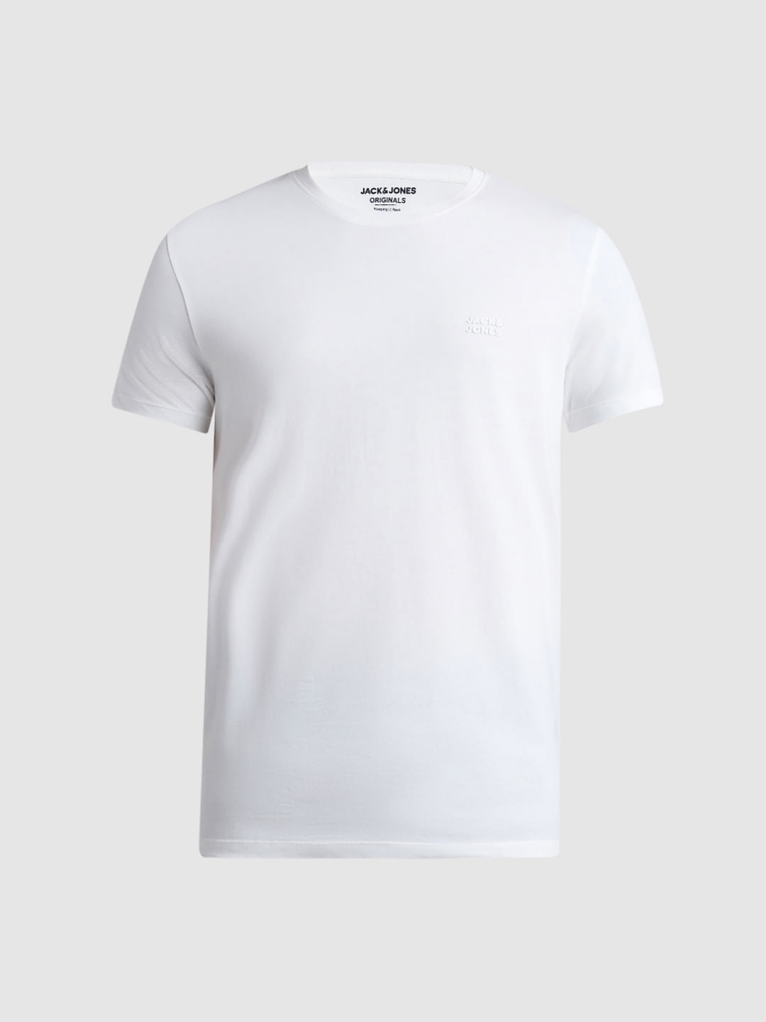 White Logo Branding Crew Neck T-shirt