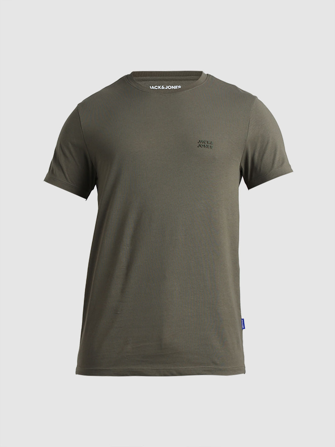 Olive Logo Branding Crew Neck T-shirt