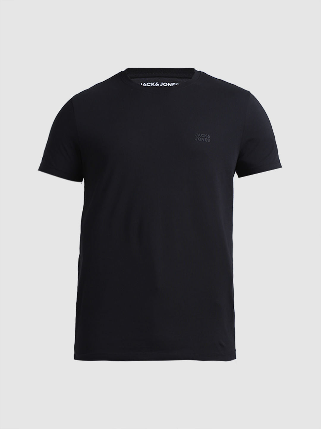 Black Logo Branding Crew Neck T-shirt