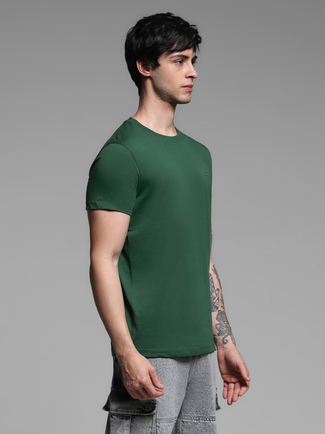 Dark Green Cotton T-Shirt