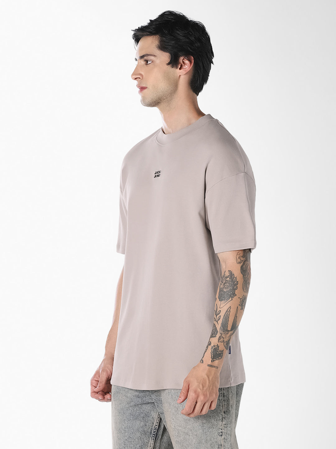 Light Brown Graphic Printed Oversized T-shirt