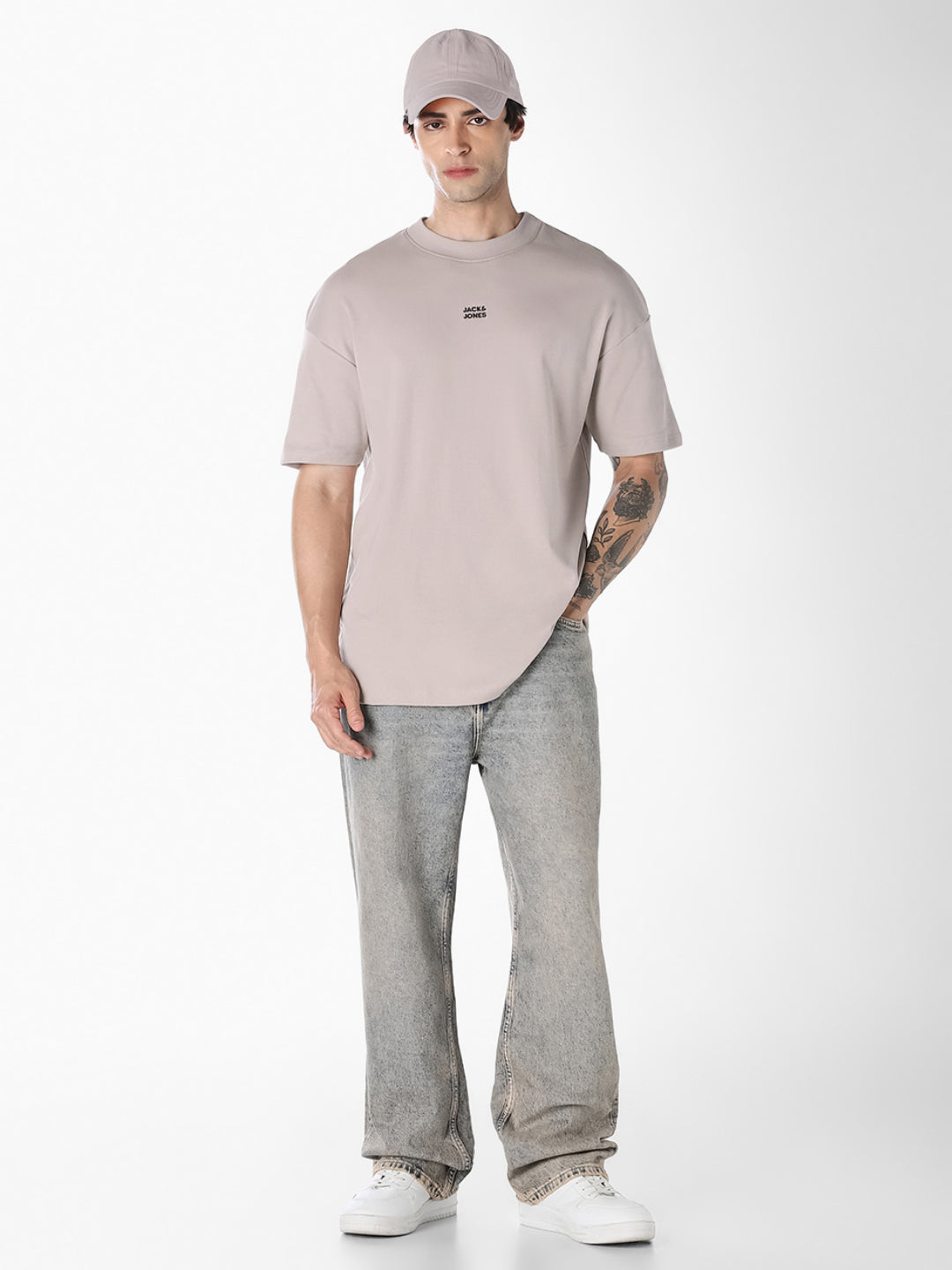 Light Brown Graphic Printed Oversized T-shirt