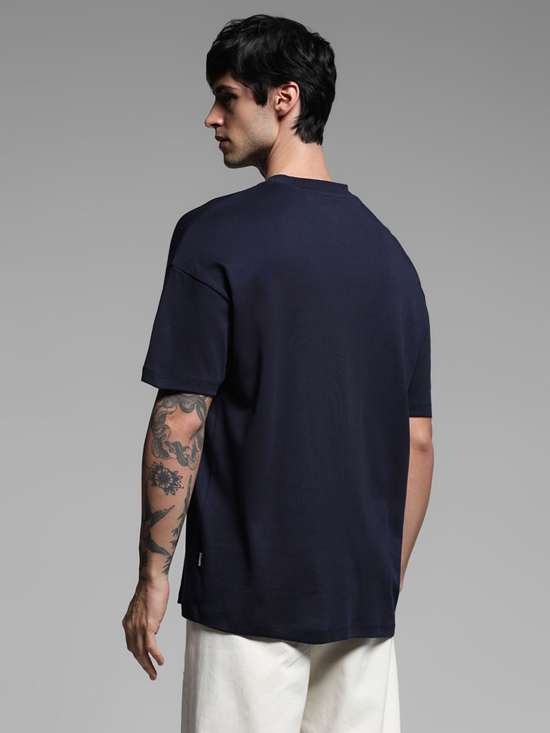 Dark Blue Cotton Oversized T-Shirt