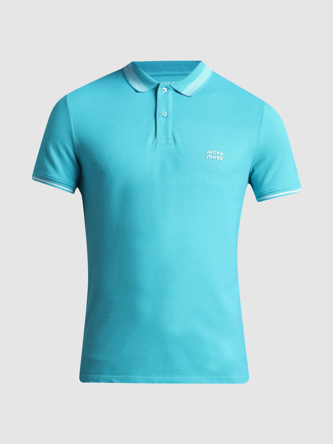 Green Contrast Tipping Polo T-shirt