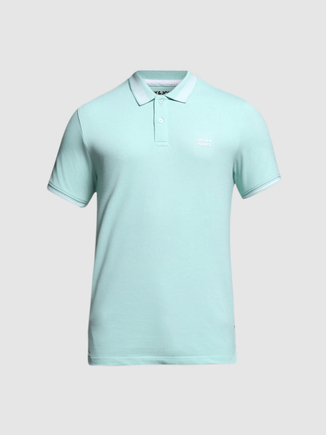 Mint Green Logo Print Polo