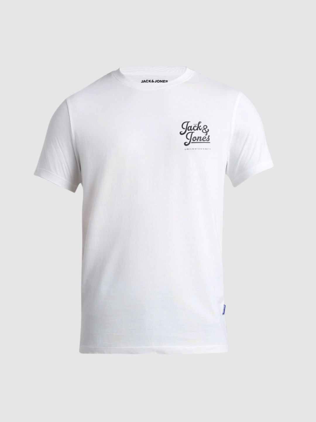 White Chest Branding Crew Neck T-shirt