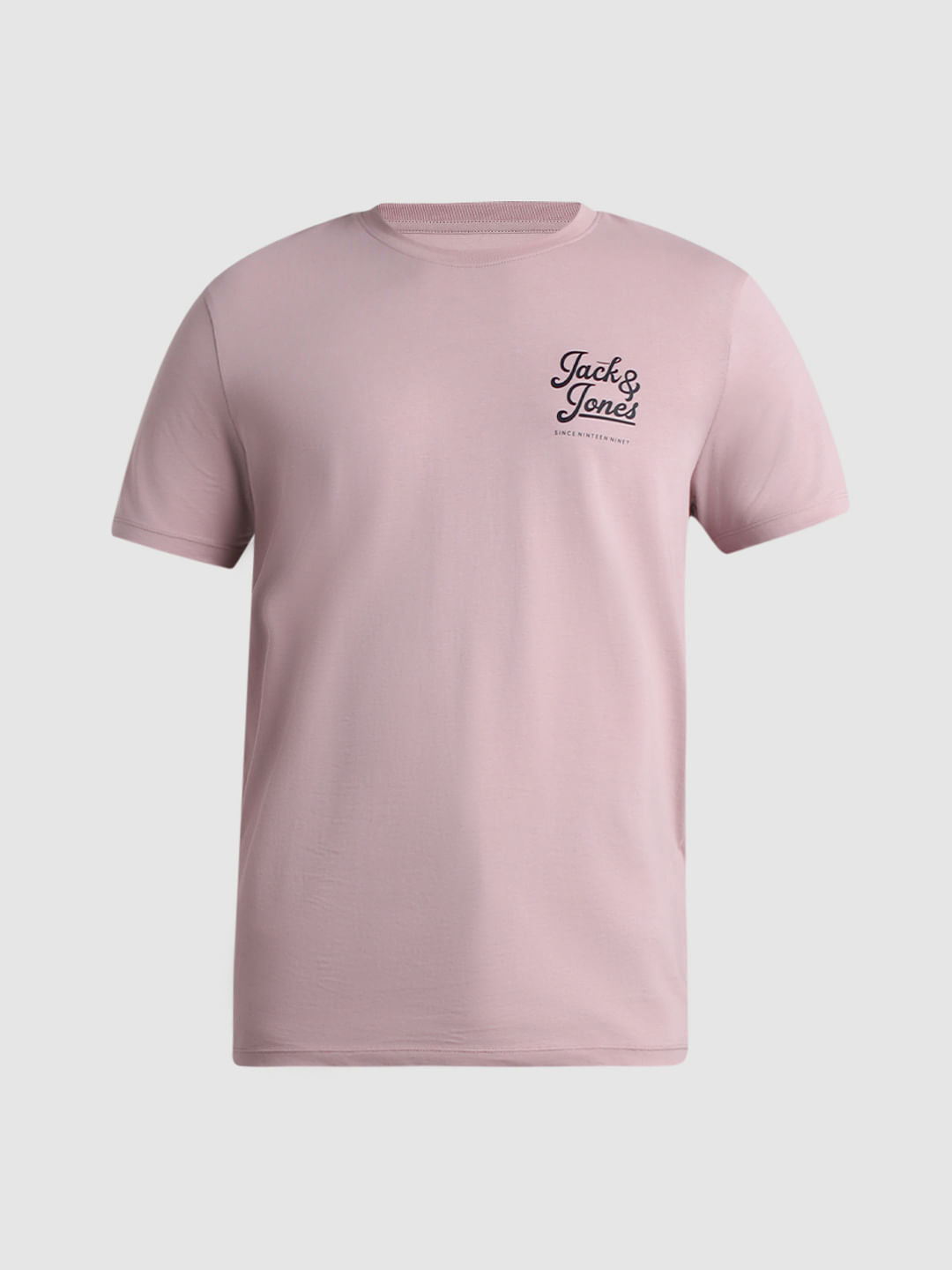 Mauve Logo Text Crew Neck T-shirt