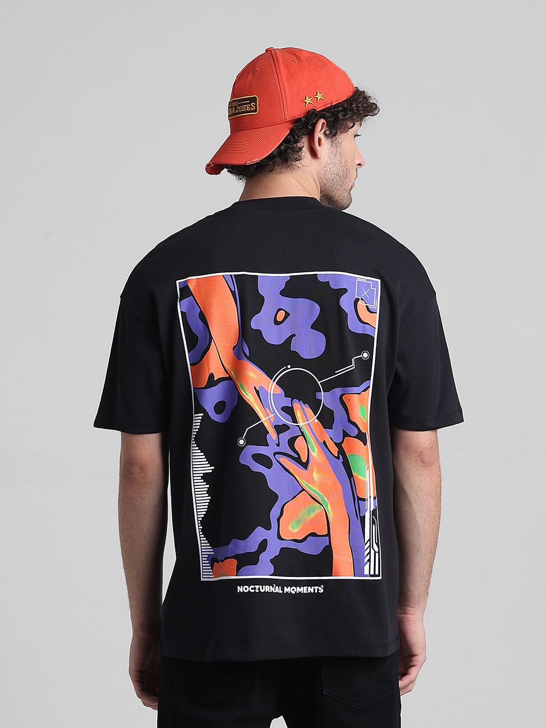 Black Graphic Printed Oversized T-shirt